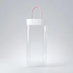 Soft clear plastic gift bags with handles material roll showing PET BOPP layer flexibility and durability