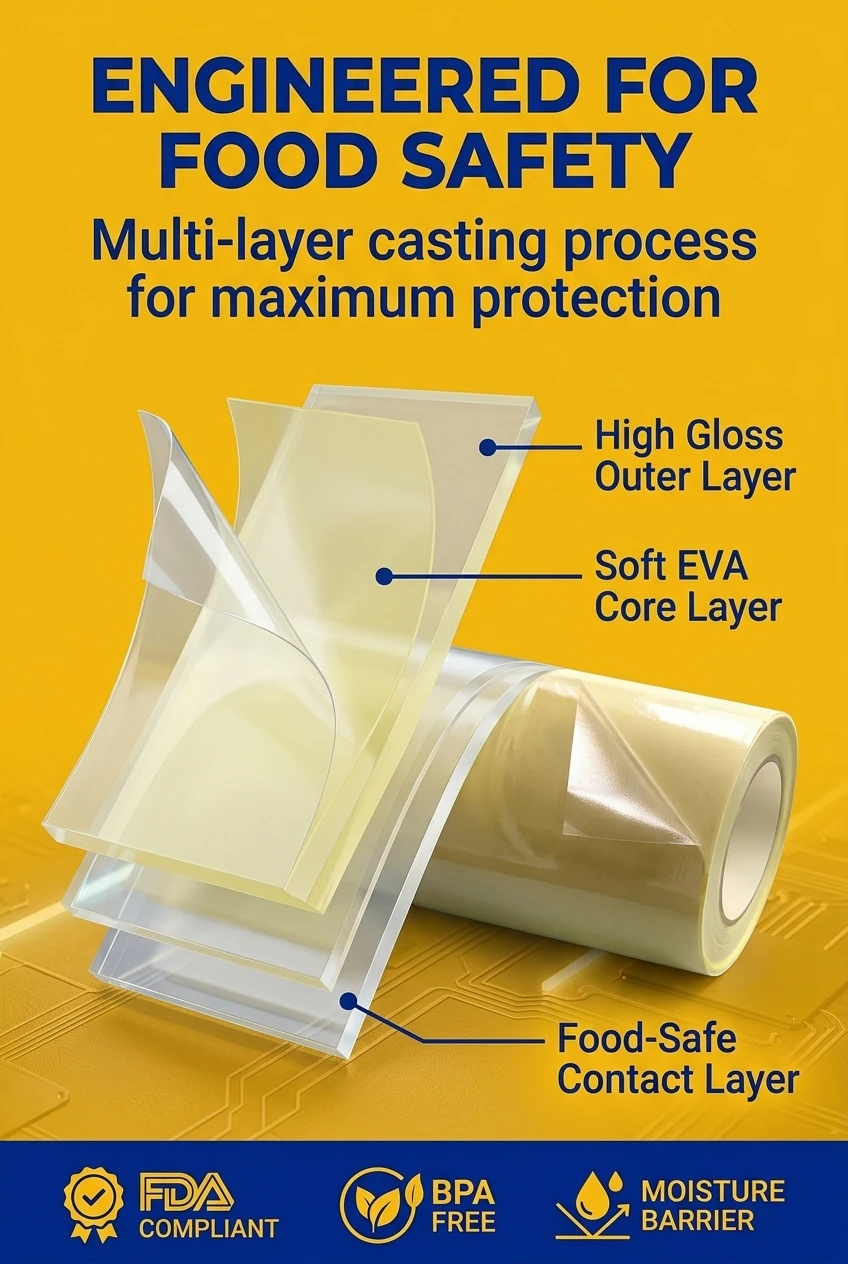 Eliminate package decompression and air exposure failures using films engineered for durability multi layer casting processes