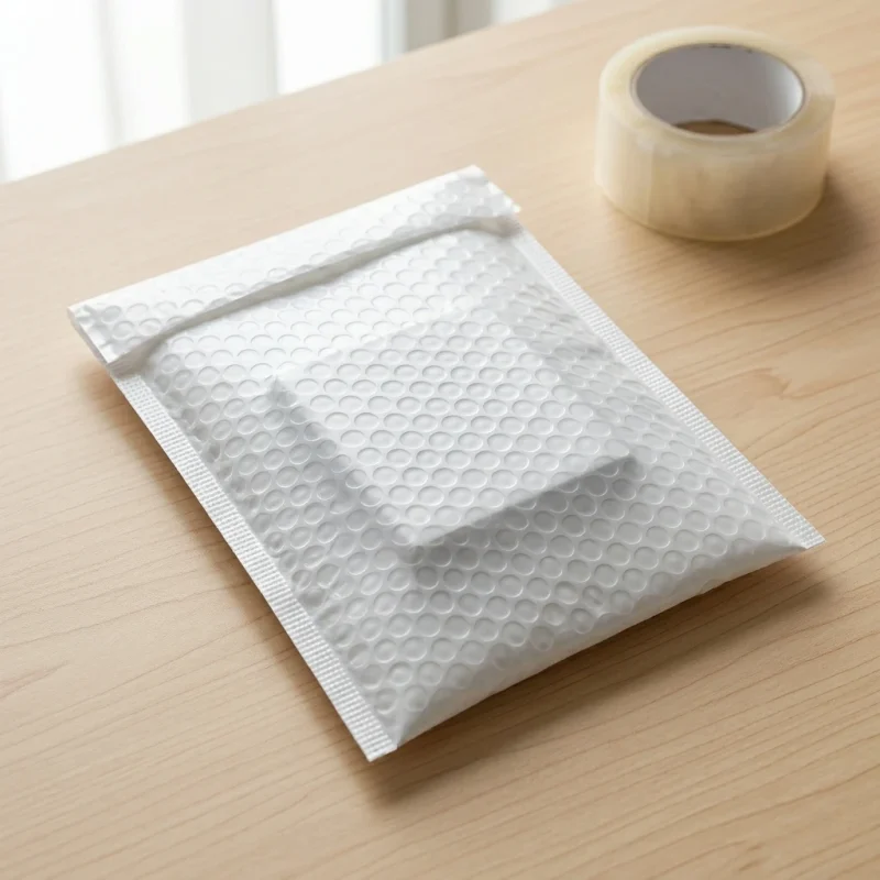 Industrial packaging of self sealing poly mailers with custom width options for printing houses