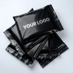 self adhesive poly mailers applied on luxury gift packaging demonstrating 3D laser reflection