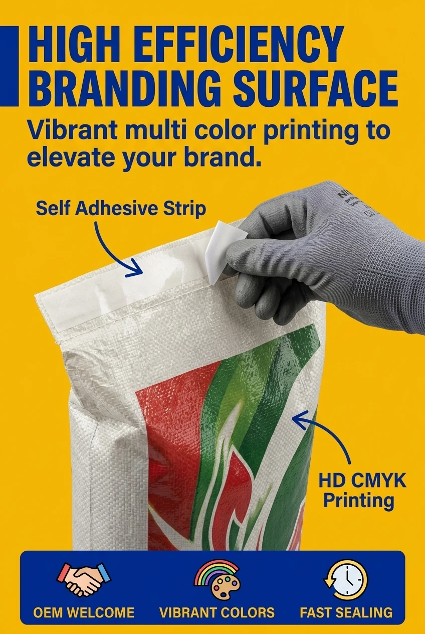 Anti-counterfeiting security label using BOPP Laminated PP Woven Bag with dynamic rainbow shift
