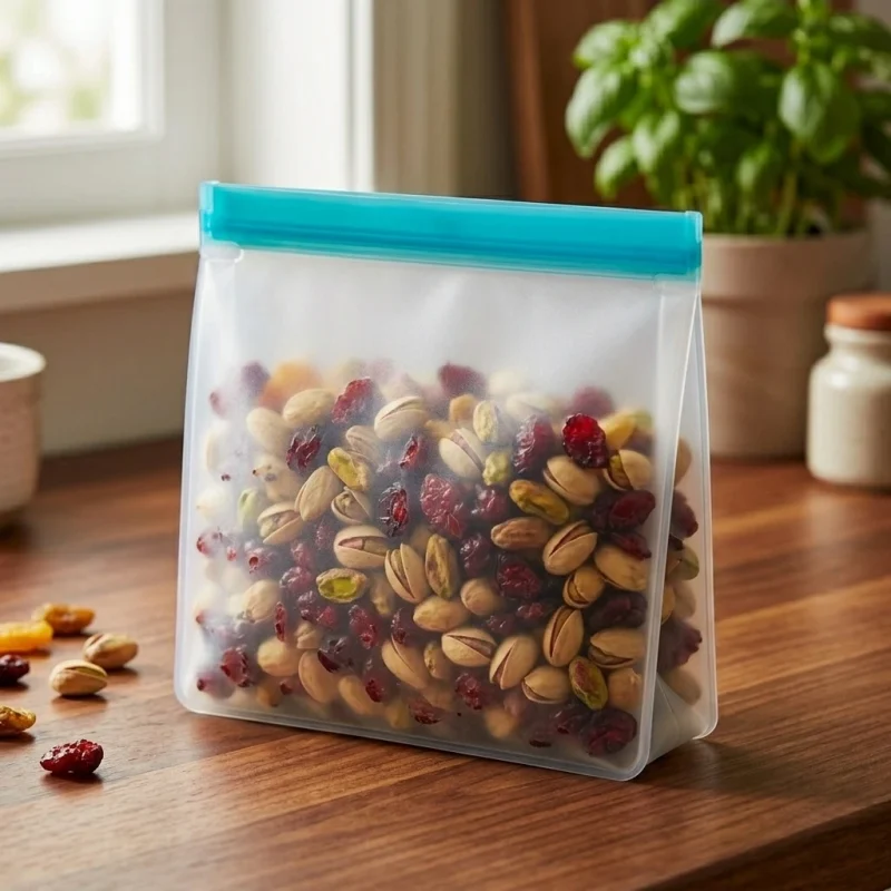 Soft recyclable stand up pouch with zipper material roll showing PET BOPP layer flexibility and durability