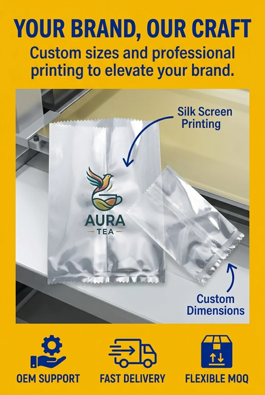 Anti-counterfeiting security label using clear opp food packaging bag with dynamic rainbow shift