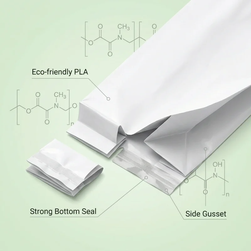 biodegradable plastic shopping bags applied on luxury gift packaging demonstrating 3D laser reflection