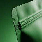 stand up pouch with zipper applied on luxury gift packaging demonstrating 3D laser reflection