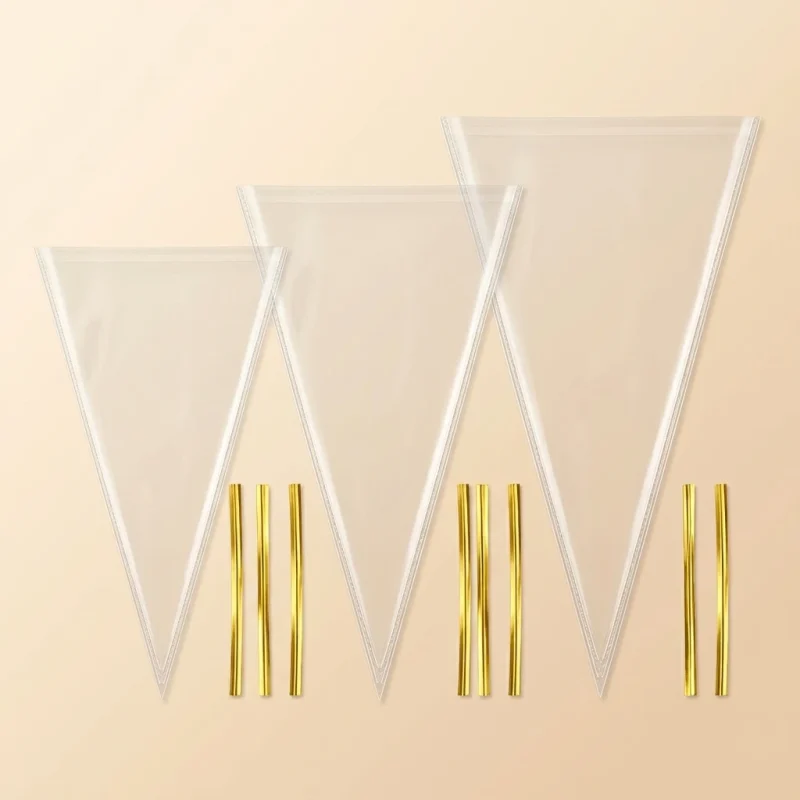Soft Clear Plastic Cone Treat Bags material roll showing PET BOPP layer flexibility and durability