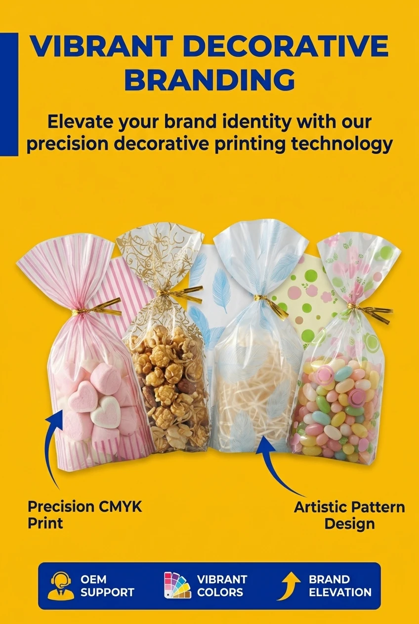 Waterproof stand up food pouch protecting printed gift box designs from moisture