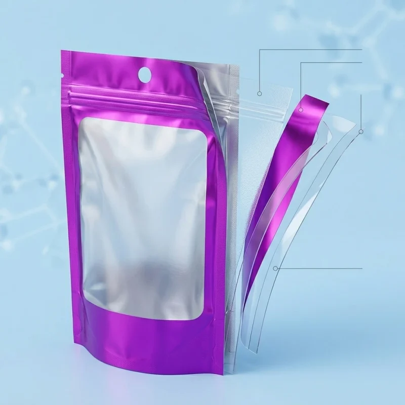 Industrial packaging of stand up pouch with zipper with custom width options for printing houses