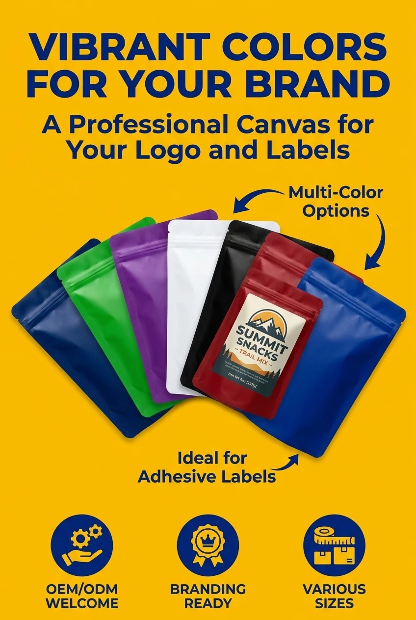 Anti-counterfeiting security label using stand up pouch with zipper with dynamic rainbow shift