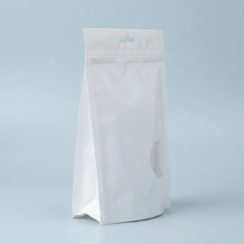 Industrial packaging of stand up pouch with zipper with custom width options for printing houses