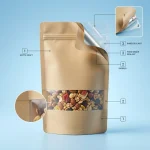 Stand Up Zip Lock Pouch applied on luxury gift packaging demonstrating 3D laser reflection