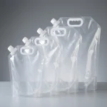 stand up spout pouch with handle compatibility test with UV digital printing and cold lamination equipment