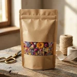 Industrial packaging of Kraft Stand Up Zip Lock Pouch with custom width options for printing houses