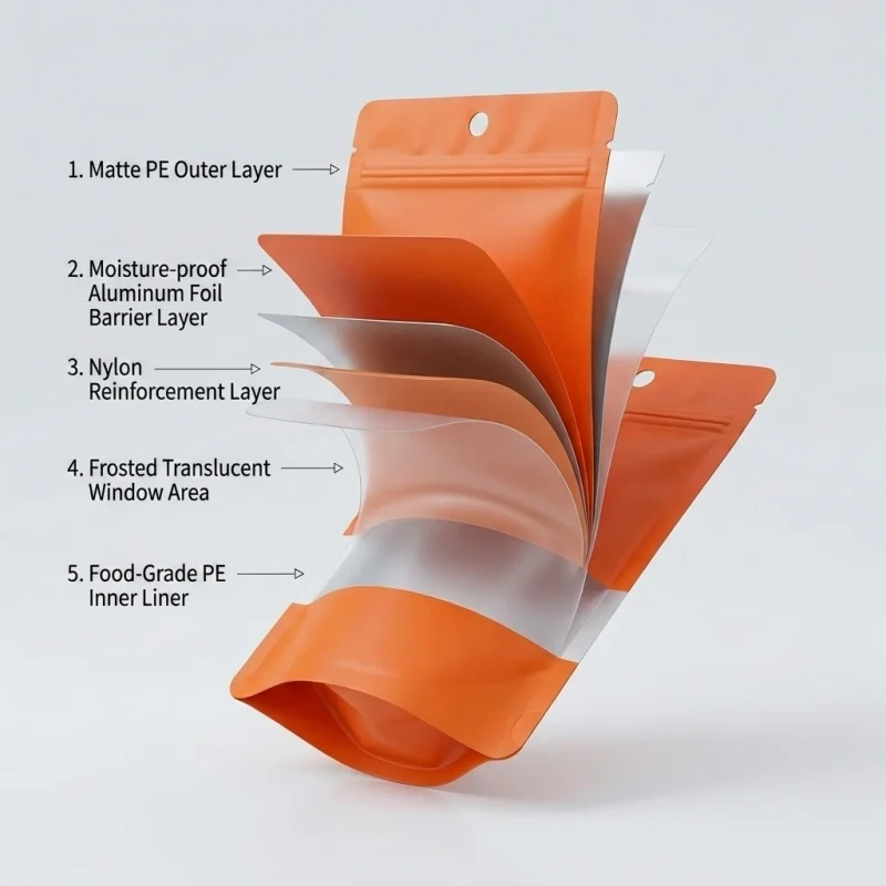 stand up zip lock pouch applied on luxury gift packaging demonstrating 3D laser reflection