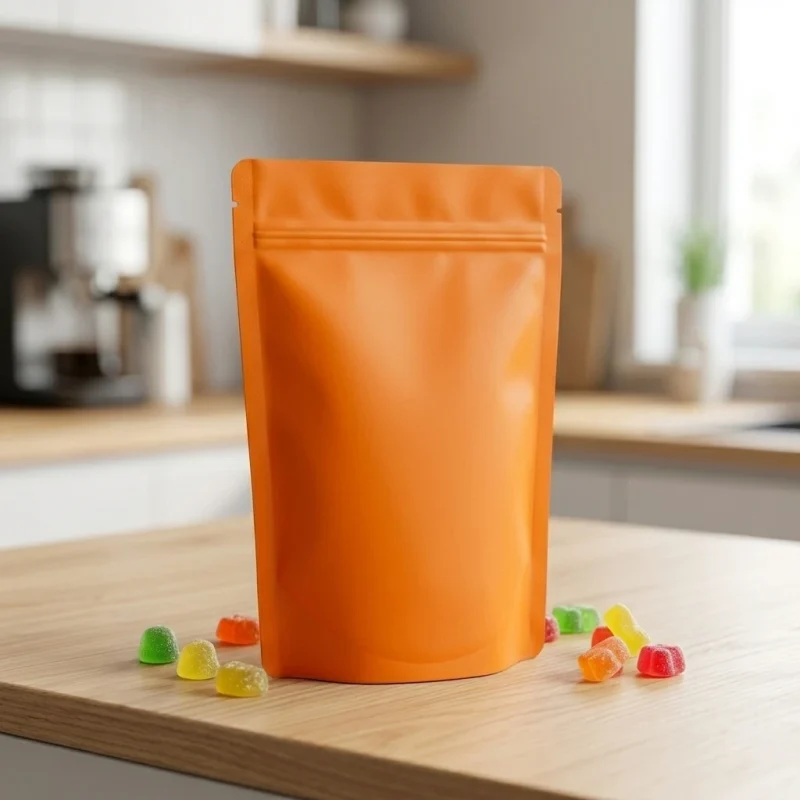 Stand Up Zip Lock Pouch showing prismatic rainbow effect on transparent soft BOPP base
