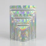 Holographic Stand Up Zip Lock Bags compatibility test with UV digital printing and cold lamination equipment