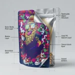 stand up zip lock pouch applied on luxury gift packaging demonstrating 3D laser reflection