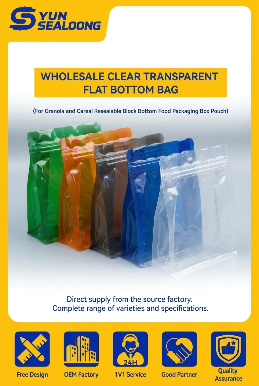 white BOPP packaging bags detail view showing vertical rainbow stripe pattern and transparency