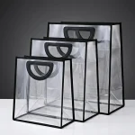 Soft Clear Plastic Shopping Bag with Handle material roll showing PET BOPP layer flexibility and durability