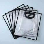 Clear Plastic Shopping Bag with Handle compatibility test with UV digital printing and cold lamination equipment