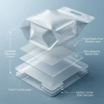 Soft Flat bottom zipper bag with handle material roll showing PET BOPP layer flexibility and durability