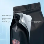 Soft Flat Bottom Zip Lock Bags material roll showing PET BOPP layer flexibility and durability