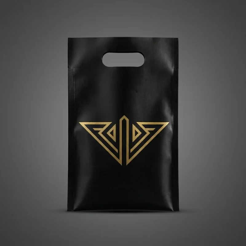 Die cut handle plastic bag compatibility test with UV digital printing and cold lamination equipment