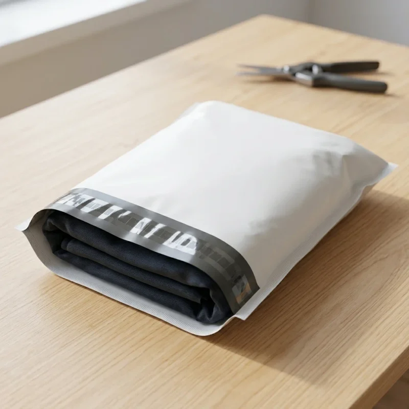 self sealing poly bags applied on luxury gift packaging demonstrating 3D laser reflection