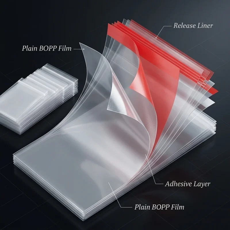 BOPP self adhesive bag applied on luxury gift packaging demonstrating 3D laser reflection