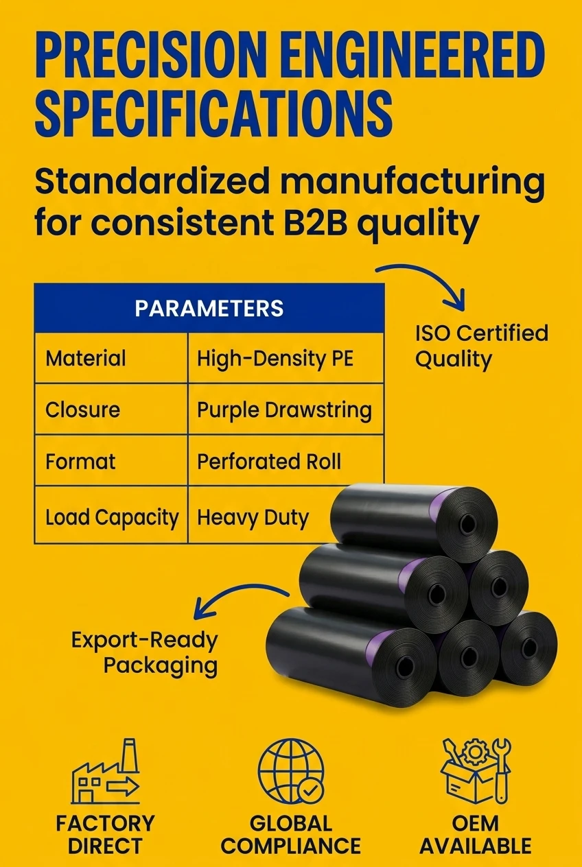 Factory direct wholesale black garbage bags and carton packed plastic bags available for large-scale grocery chains and munic