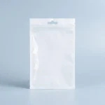 Close-up of BOPP square bottom bag surface with vertical holographic grating pattern