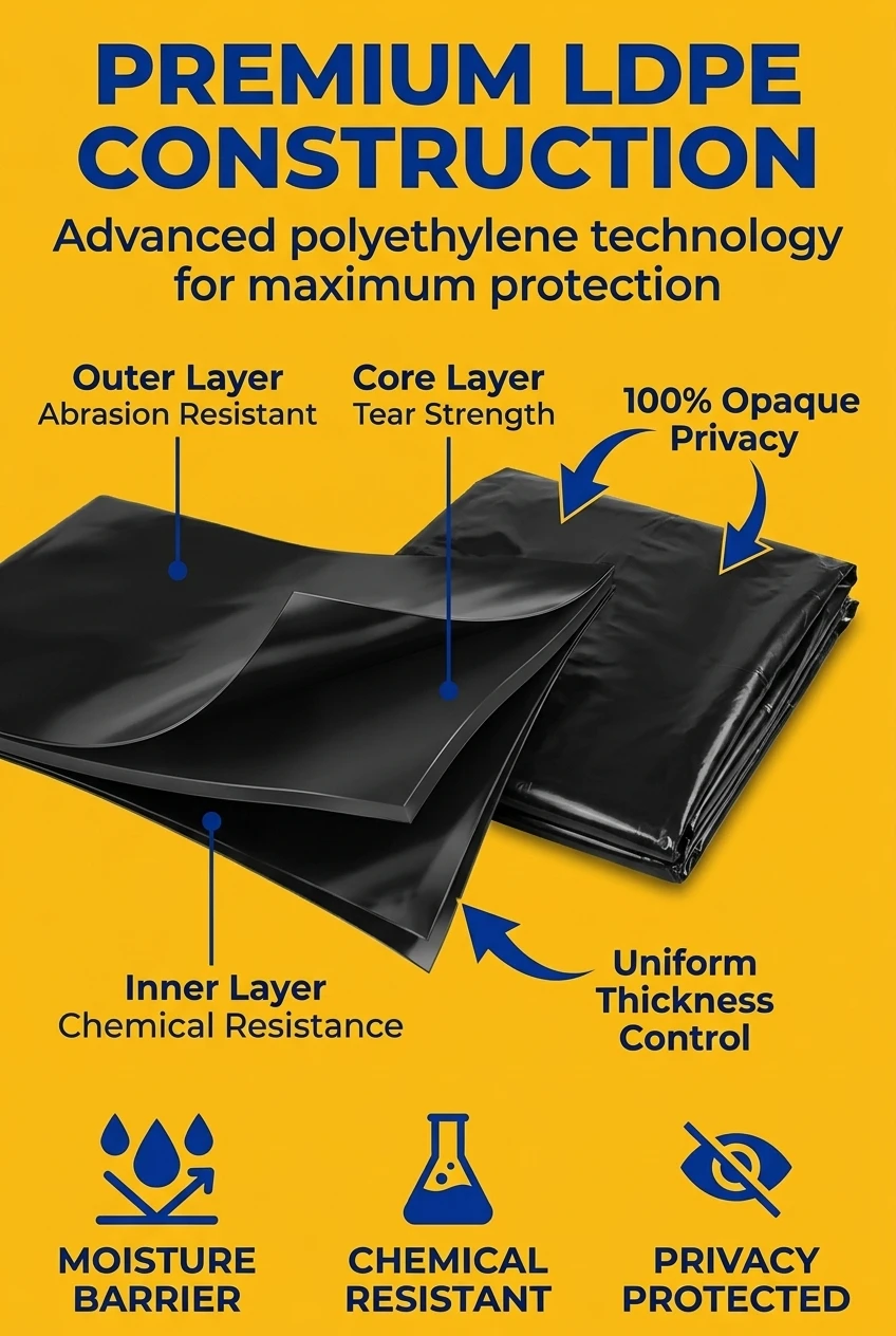 Technical material breakdown of our industrial pe plastic bag. Made from high-grade polyethylene, this ldpe plastic bag offer