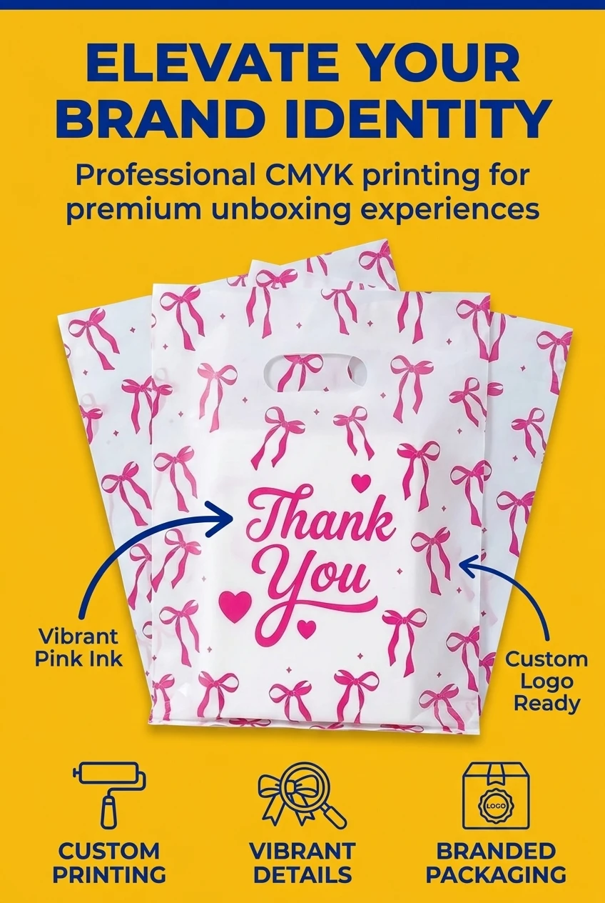 Anti-counterfeiting security label using HDPE plastic shopping bag with handle with dynamic rainbow shift