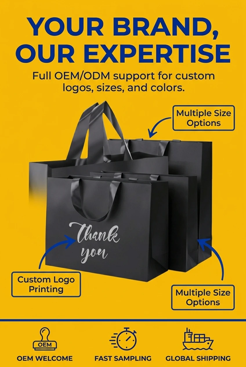 Anti-counterfeiting security label using matte black plastic gift bags with handles with dynamic rainbow shift