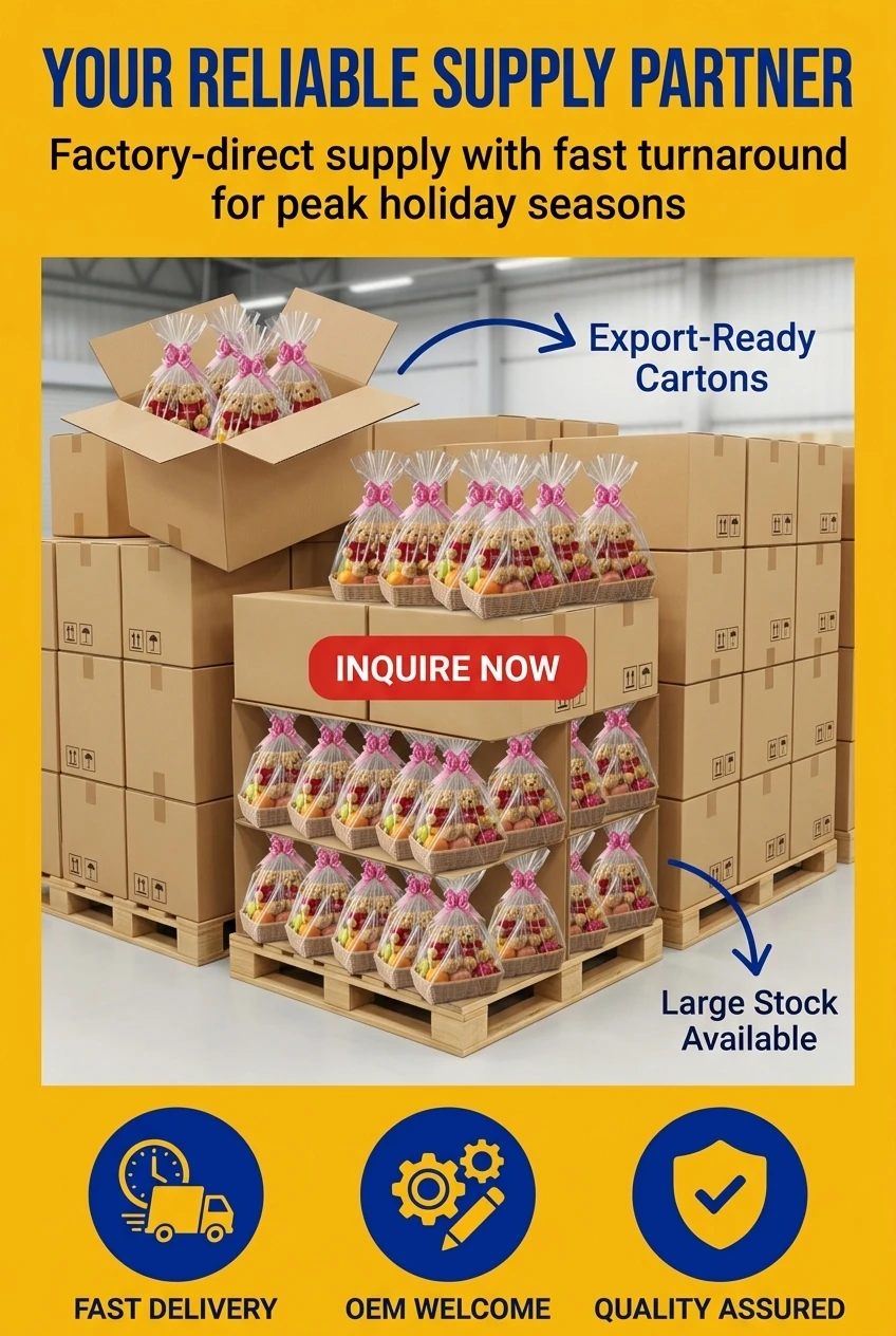 Anti-counterfeiting security label using Clear plastic gift bags for hampers with dynamic rainbow shift