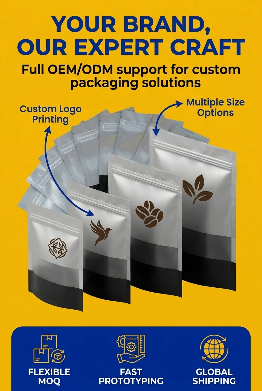 Waterproof stand up zip lock bags protecting printed gift box designs from moisture