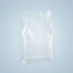 Close-up of Side Gusset PE Plastic Bag surface with vertical holographic grating pattern