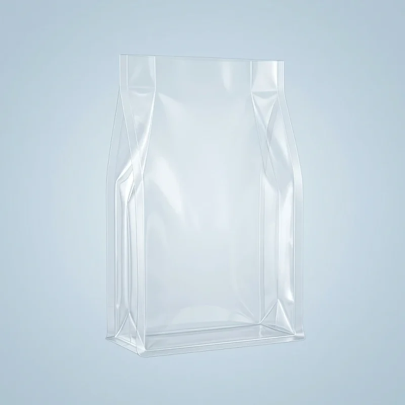 Close-up of Side Gusset PE Plastic Bag surface with vertical holographic grating pattern