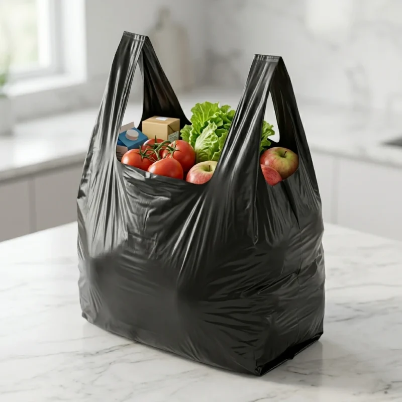 PE side gusset plastic bag showing prismatic rainbow effect on transparent soft BOPP base