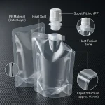 Stand Up Spout Pouch applied on luxury gift packaging demonstrating 3D laser reflection