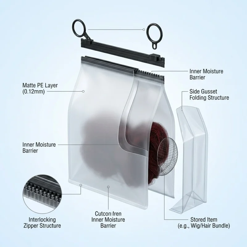custom pvc zipper pouch applied on luxury gift packaging demonstrating 3D laser reflection