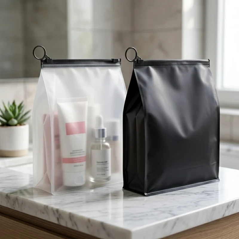 Soft custom pvc zipper pouch material roll showing PET BOPP layer flexibility and durability