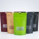 stand up pouch with zipper applied on luxury gift packaging demonstrating 3D laser reflection