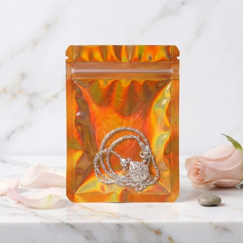 Industrial packaging of Holographic plastic zipper bag with custom width options for printing houses