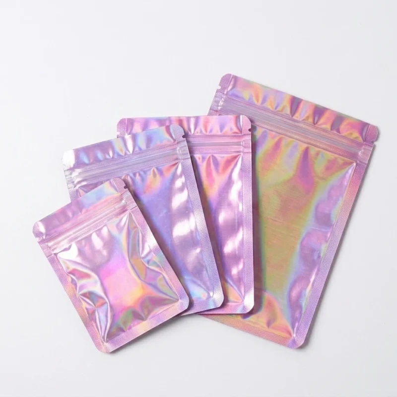 Holographic plastic zipper bag compatibility test with UV digital printing and cold lamination equipment