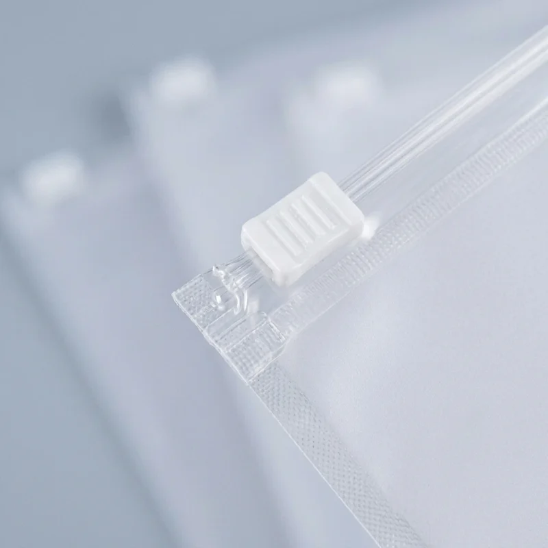 Industrial packaging of pvc zipper pouch with custom width options for printing houses