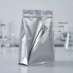 foil stand up pouch with zipper applied on luxury gift packaging demonstrating 3D laser reflection