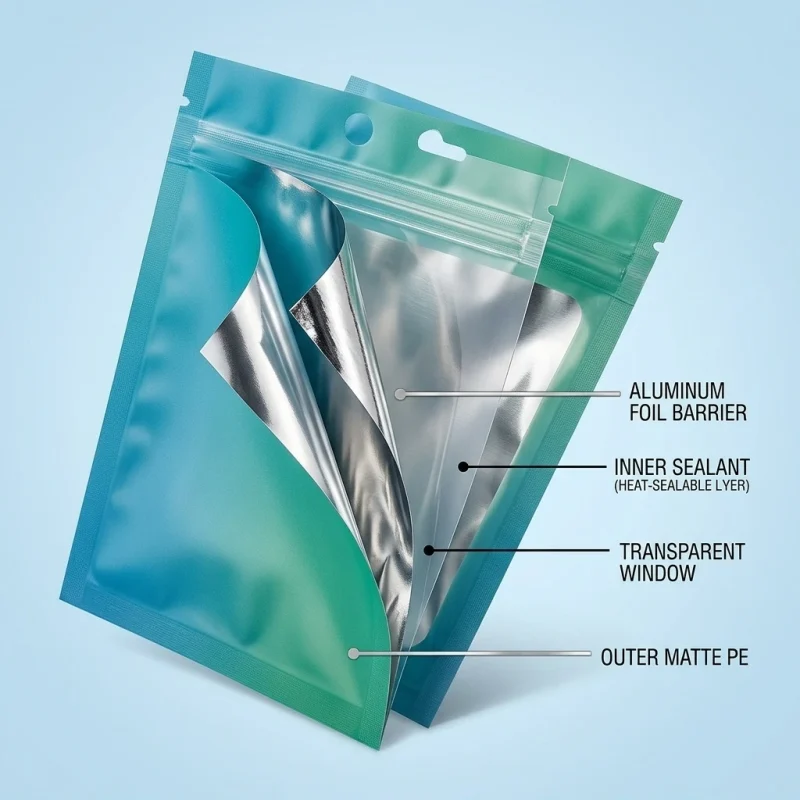 Soft resealable plastic zipper bags material roll showing PET BOPP layer flexibility and durability