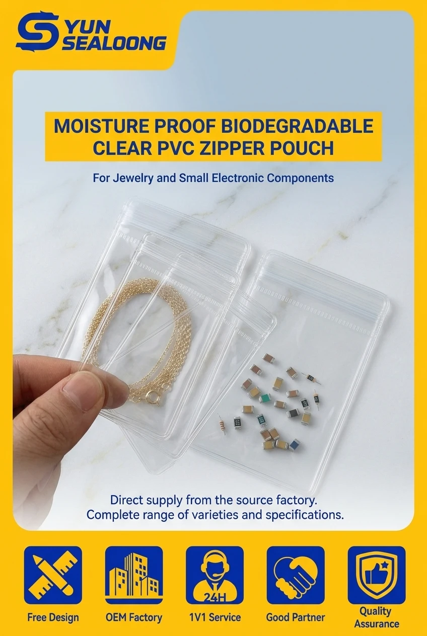 High Transparency Jewelry Plastic Bag Precision Concave Convex Track Resealable Plastic Jewelry Bag for Gemstone Storage