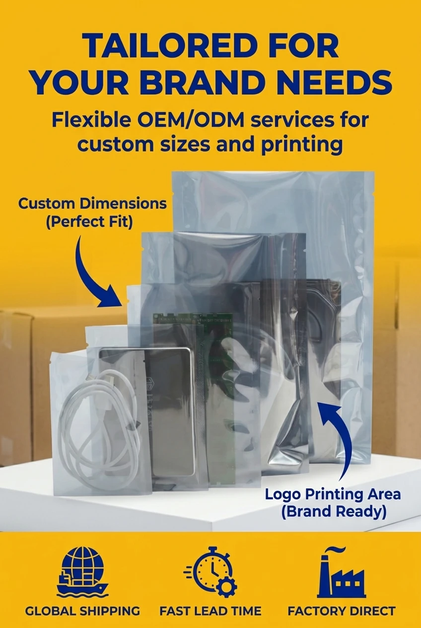 Waterproof clear mylar bags protecting printed gift box designs from moisture
